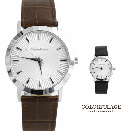 Valentino范倫鐵諾 獨特立體錶盤設計極約皮革手錶腕錶 藍寶石水晶 柒彩年代【NE1202】單支