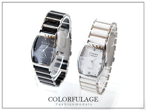 柒彩年代【NE214】范倫鐵諾Valentino原廠正品手錶~酒桶型陶瓷錶帶~單支價格