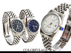 柒彩年代【NE370】全不鏽鋼錶帶+錶殼手錶 錢幣紋路經典釘面 范倫鐵諾Valentino錶款~單支