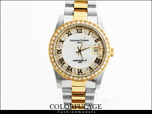 柒彩年代【NE445】金銀交錯滿天星水鑽羅馬刻度手錶 Valentino范倫鐵諾專櫃品牌錶款~單支