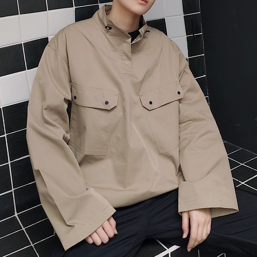FINDSENSE品牌 秋冬款 新款 韓國 男立領 套頭 高品質 寬鬆時尚 潮流夾克外套