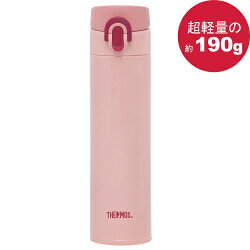 THERMOS膳魔師 超輕量不鏽鋼真空彈蓋保溫杯保溫瓶400ml-粉桃色【JNI-400】(MF0314T)