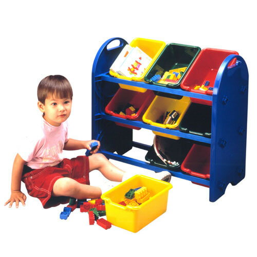 寶貝家 三層玩具收納架(9桶)~台灣生產喔(MJ0286)