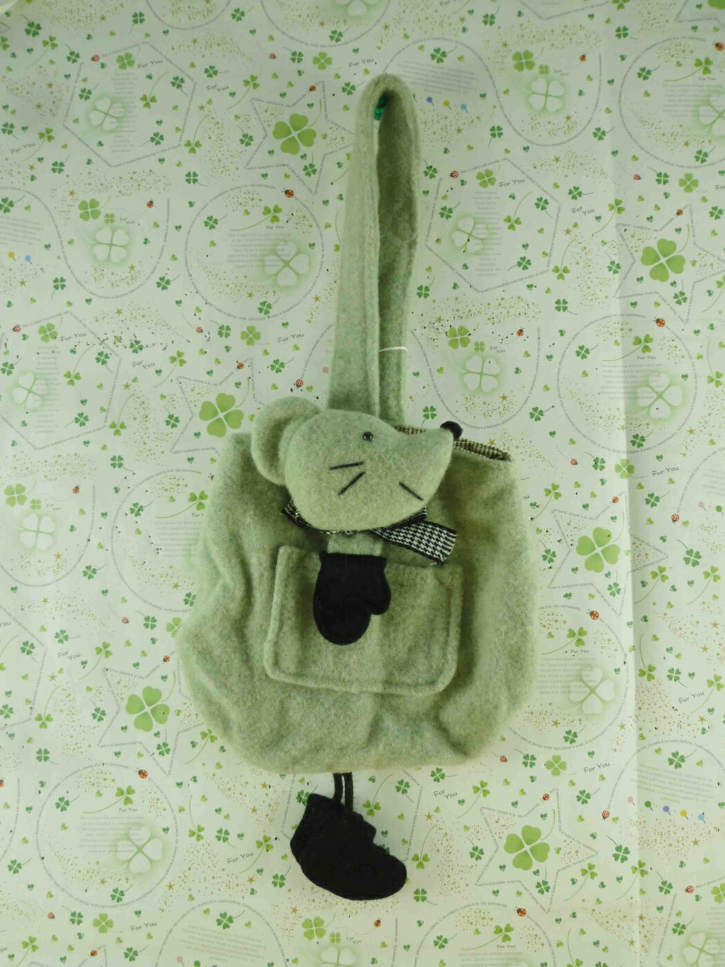 【震撼精品百貨】老鼠 造型提袋-綠色(方) 震撼日式精品百貨
