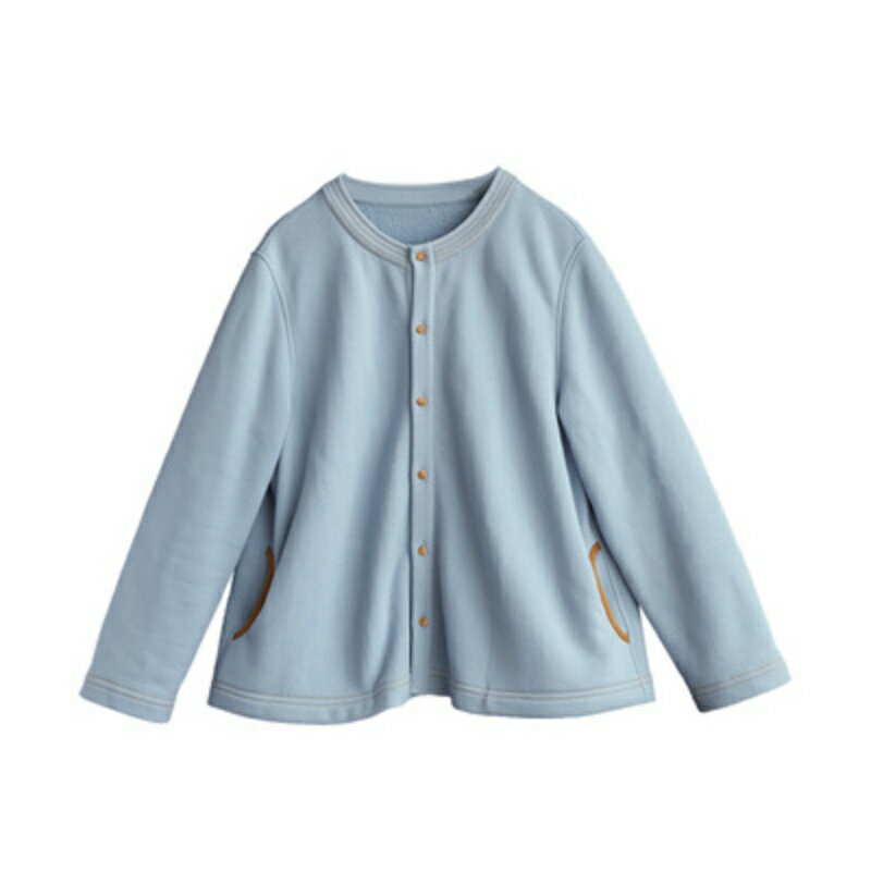 現貨+預購 針織外套長袖罩衫-氣質通勤圓領撞色女外套74kc83【獨家進口】【米蘭精品】