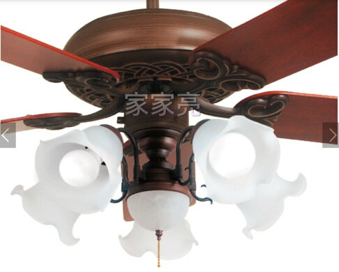 楓光吊扇 52吋 南法鄉村 焦茶黑 吊扇 搭載五燈燈具組 E27燈泡另計 適用坪數6-8坪 可加購遙控器 (A Light) 1