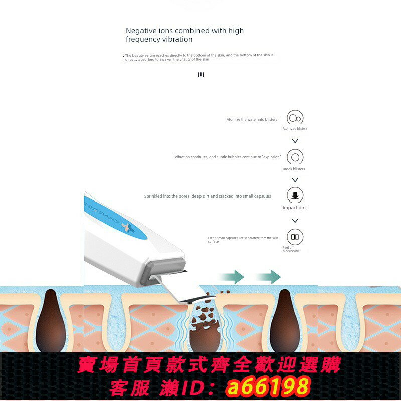 【台灣公司 可開發票】大功率超聲波鏟皮機潔面儀美容院儀器去角質黑頭死皮清潔毛孔粉刺