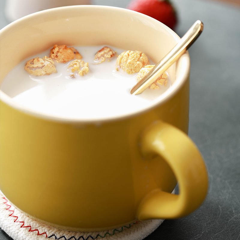 北歐蛋黃馬克杯創意簡約家用早餐杯燕麥泡面碗杯子陶瓷水杯大容量 2