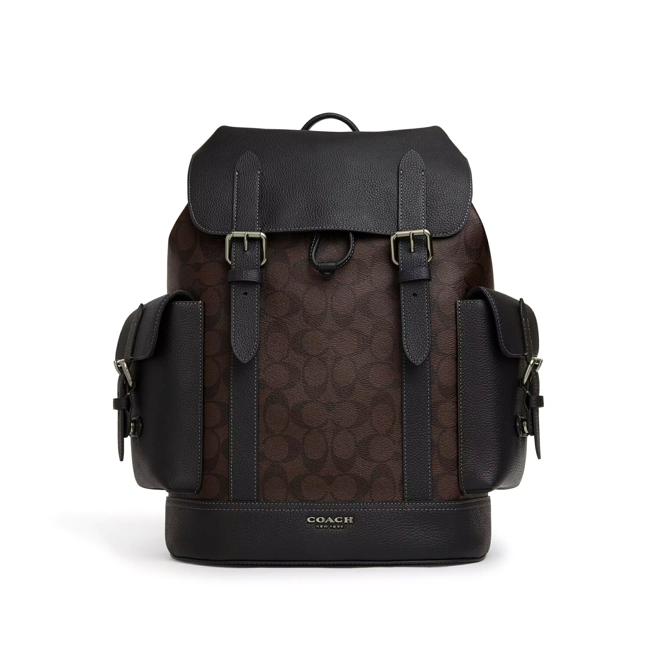 COACH Hudson 30 銀色標識Logo大容量翻蓋抽繩封口揹包雙肩 CB839~【 菲尼斯 國際精品 ★初秋極享】