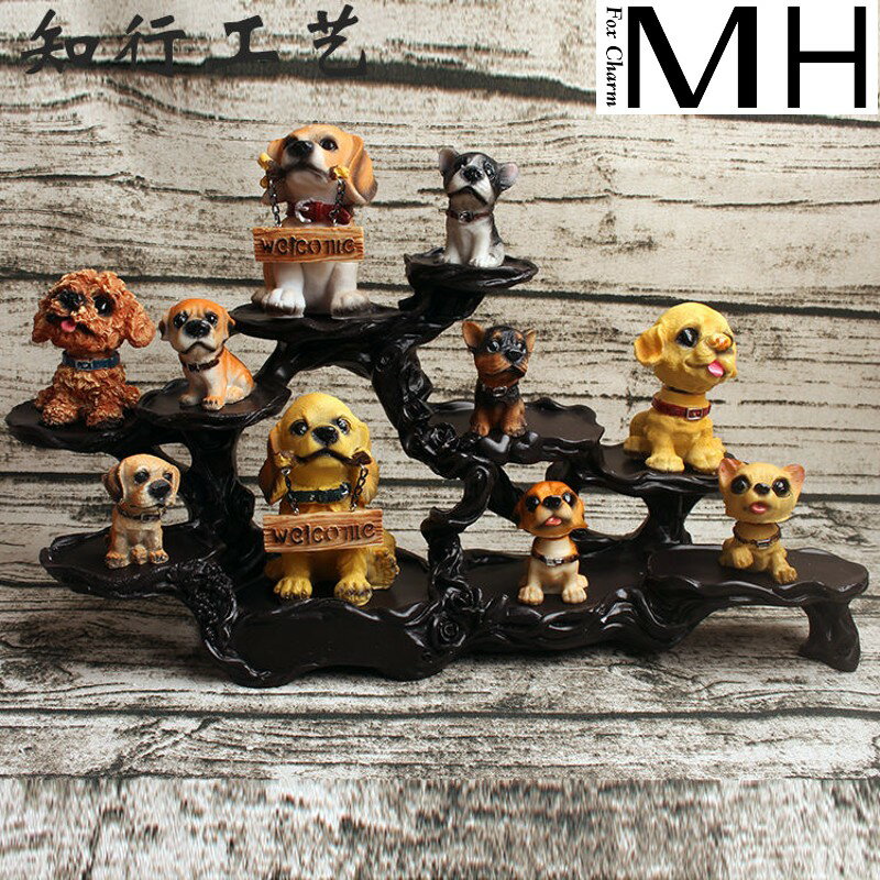 模擬樹脂12只名犬小狗狗 創意家居裝飾擺件 生肖狗擺件 禮品