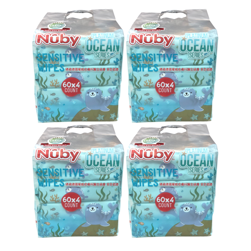 Nuby 海洋系列極厚柔濕巾濕紙巾60抽(箱購16包)