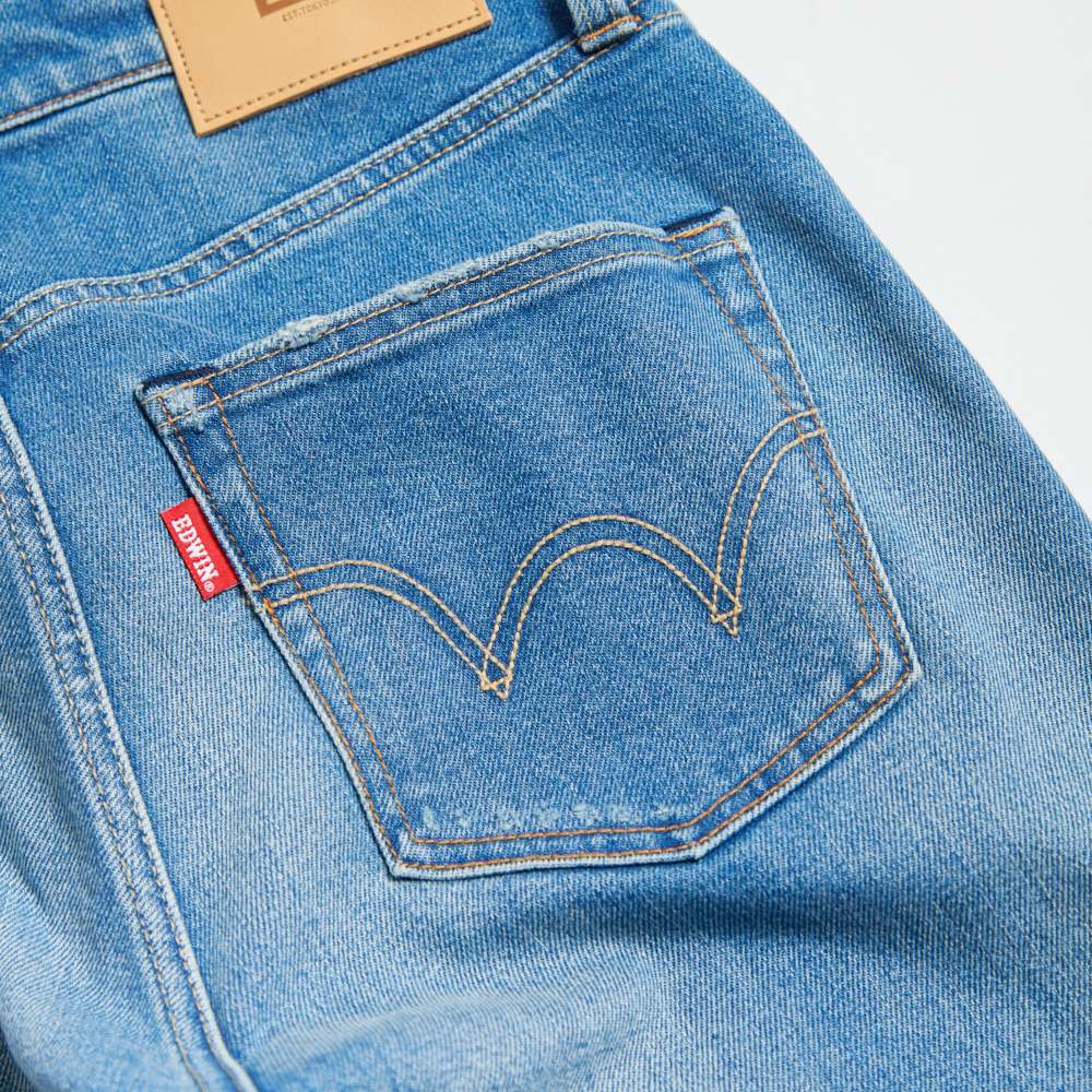 EDWIN 男款 RED LABEL 365 丹寧中腰窄管直筒褲 (石洗藍) 5