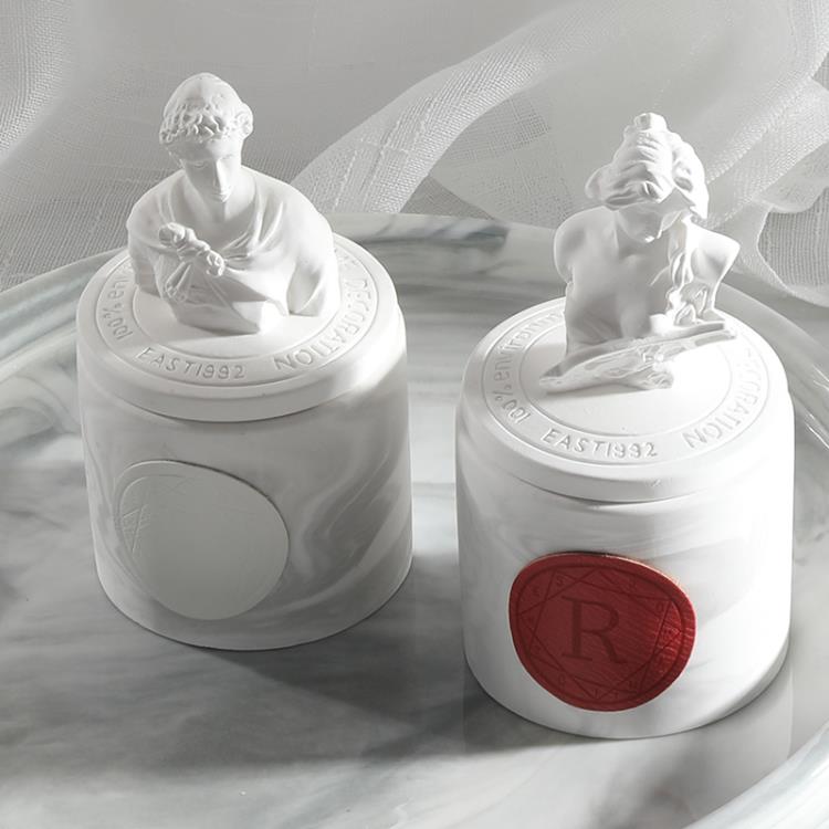 雕像香薰蠟燭安神助眠臥室香氛擺件小眾高階禮物套裝伴手禮禮盒【摩可美家】