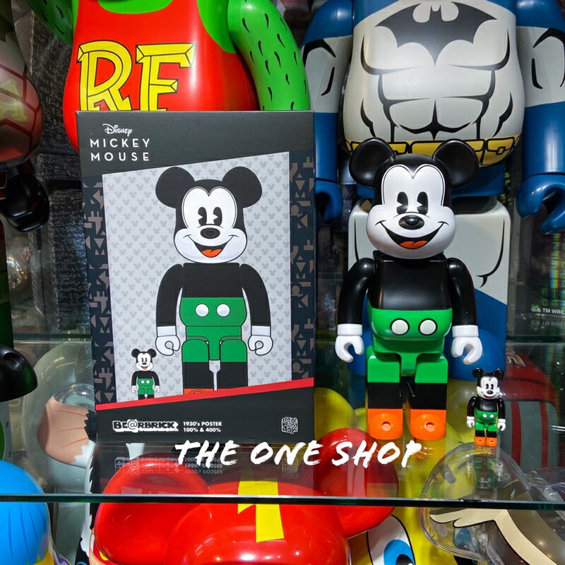 TheOneShop BE@RBRICK MICKEY MOUSE 1930s 米奇 綠褲米奇 米老鼠 1930年版本 400%+100%