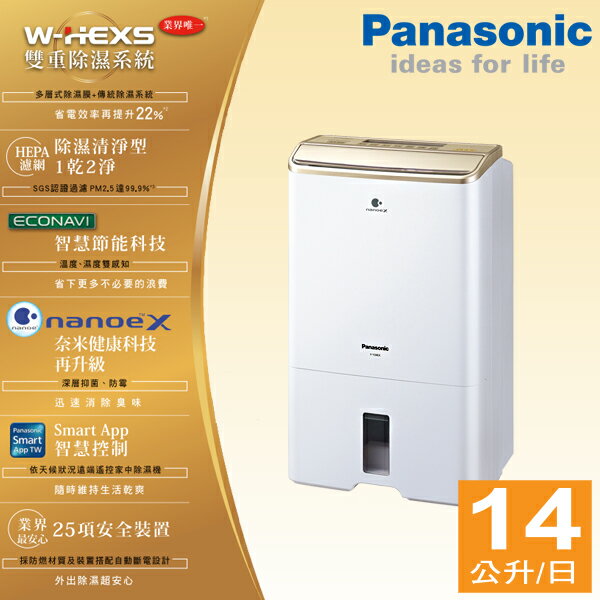 <br/><br/>  【新上市送好禮】Panasonic國際牌 14公升 清淨除濕機 F-Y28EX<br/><br/>