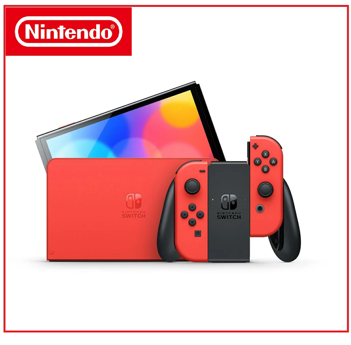 【2024 FUN暑假限量特惠 】任天堂Nintendo Switch OLED 瑪利歐亮紅色 主機 台灣公司貨 原廠保固一年