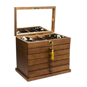 實木首飾盒收納盒帶鎖古風大容量超大中式多層中國風家用飾品盒