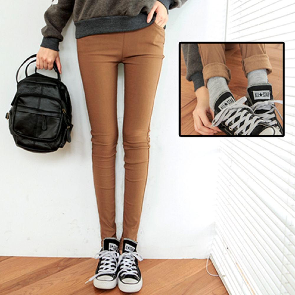 現貨★限時下殺$199★MIUSTAR 多色百搭內刷毛彈性窄管長褲(共5色，S-XL)1026 【NJ2857EW】