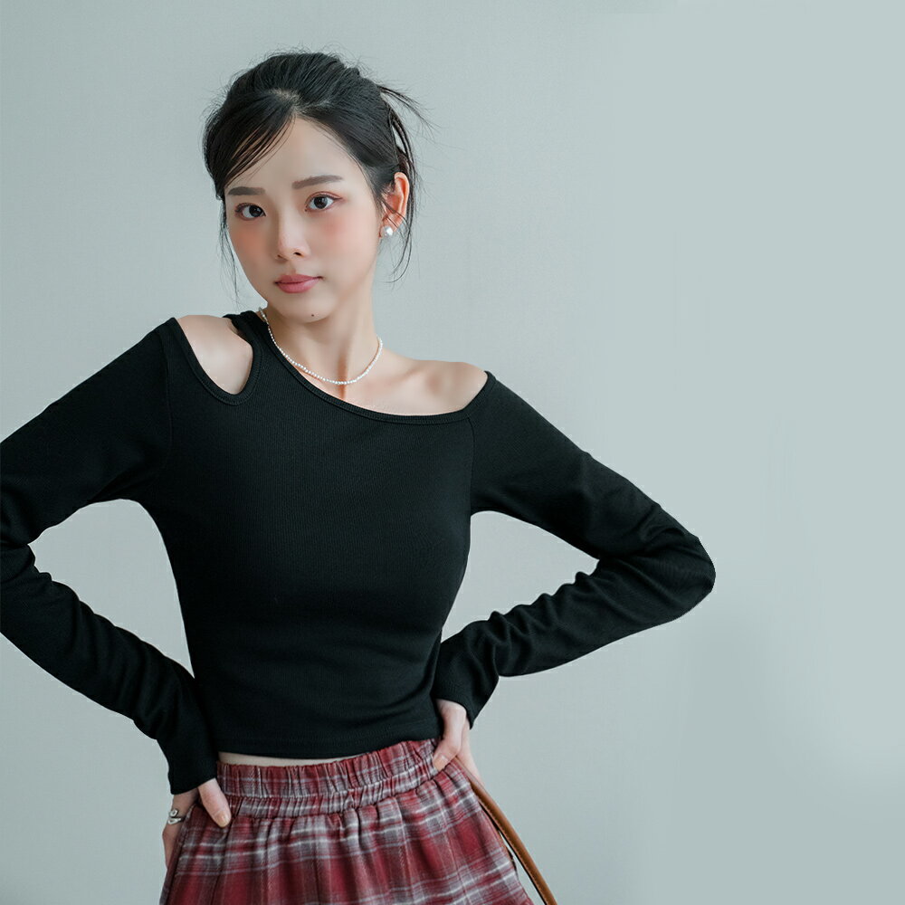 ★限時下殺$250★MIUSTAR正韓．單側露肩坑紋上衣(共3色)1022預購【NP2911RE】