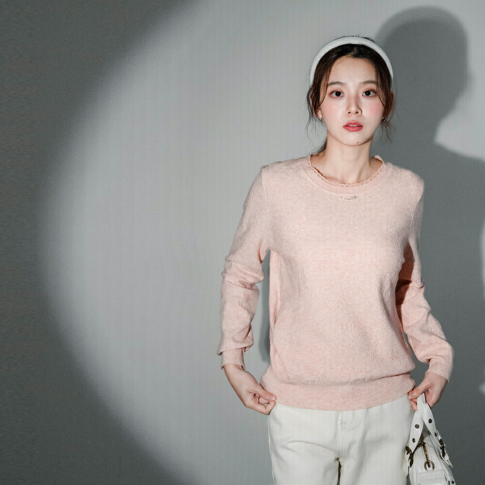 ★限時下殺$430★MIUSTAR蕾絲圓領編織花紋上衣(共2色)1028預購【NR2227】