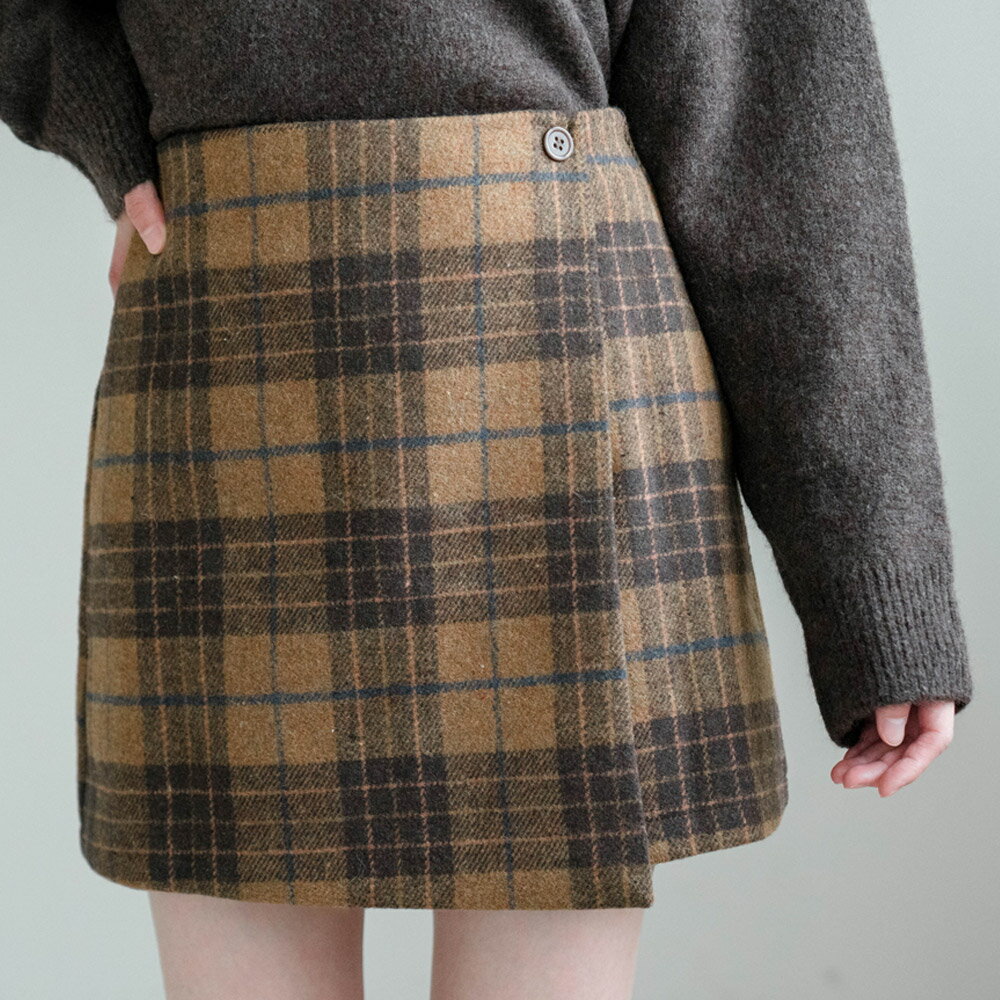 ★限時下殺$490★MIUSTAR單釦學院風格後拉鍊A字短裙(共2色)1209預購【NR2568】