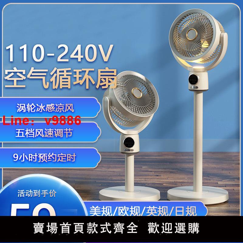 【台灣公司 可開發票】110V美規空氣循環扇落地風扇家用USB充電臺式立式大風力靜音風扇