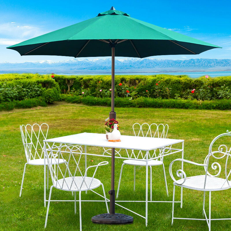 中柱傘手搖 戶外遮陽傘可印刷廣告鐵架烤漆防曬花園 庭院傘沙灘傘