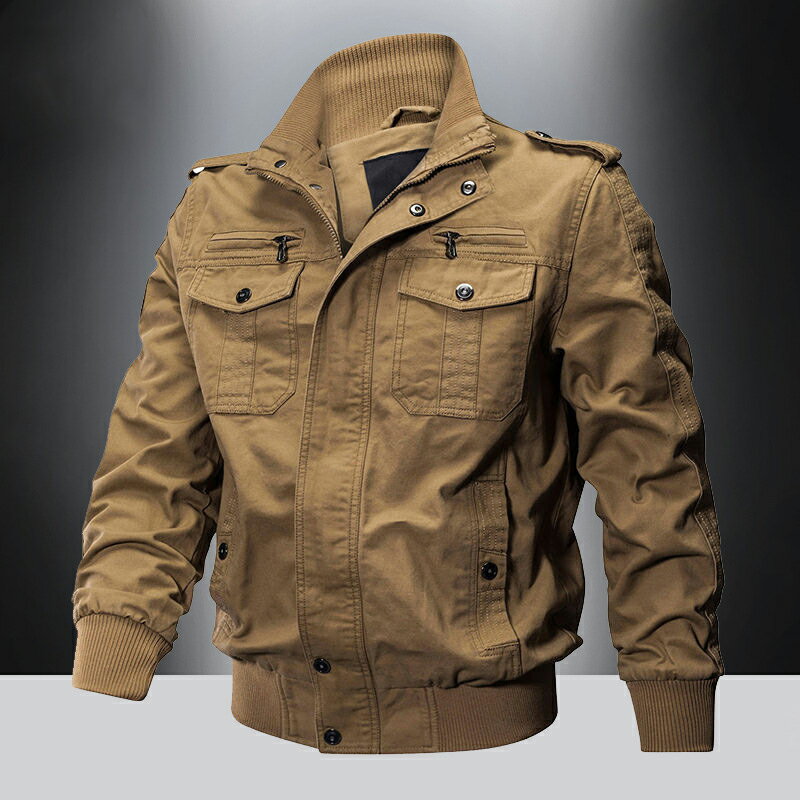 【巴黎精品】軍裝外套派克服--棉質工裝寬鬆純色男夾克3色a1fa72