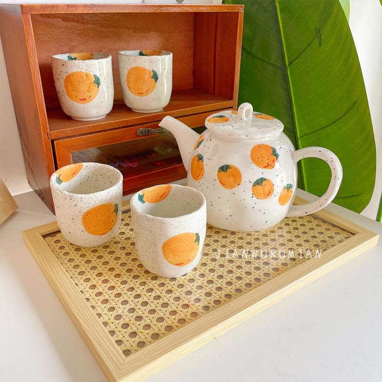 茶壺可愛家用茶壺茶杯套裝手繪風水果泡茶茶具涼水壺 全館免運