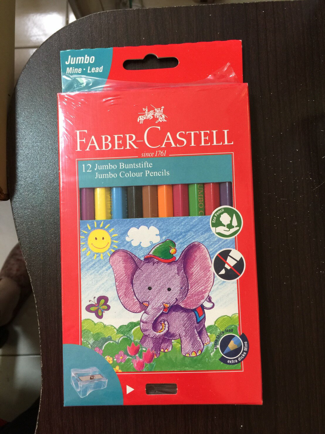 德國輝柏 Faber-Castell 111622 學齡大六角油性色鉛筆12色組 適合幼齡兒童握筆