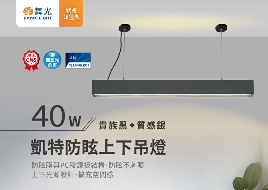 舞光 凱特防眩上下吊燈 LED-29024N-BK 貴族黑 / 質感銀 LED-29024N-SV 好商量~