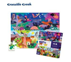 《美國 Crocodile Creek》探索主題拼圖-白晝黑夜 48片 東喬精品百貨