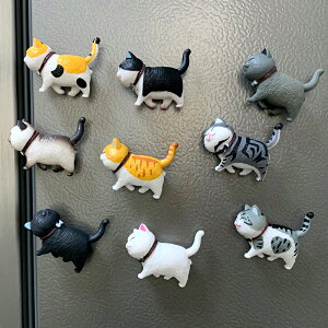 日式創意動物領結貓冰箱貼磁貼3D小貓咪吸鐵石可愛磁性貼韓國