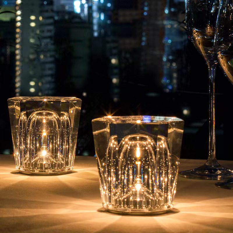 日本Ambientec水晶便攜無線小夜燈酒吧氛圍USB充電戶外西餐廳臺燈 嘻哈戶外專營店