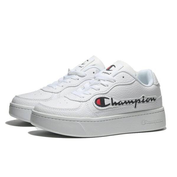 【滿千折百】CHAMPION 休閒鞋 全白 草寫LOGO 皮革 小白鞋 女 WFUS208800