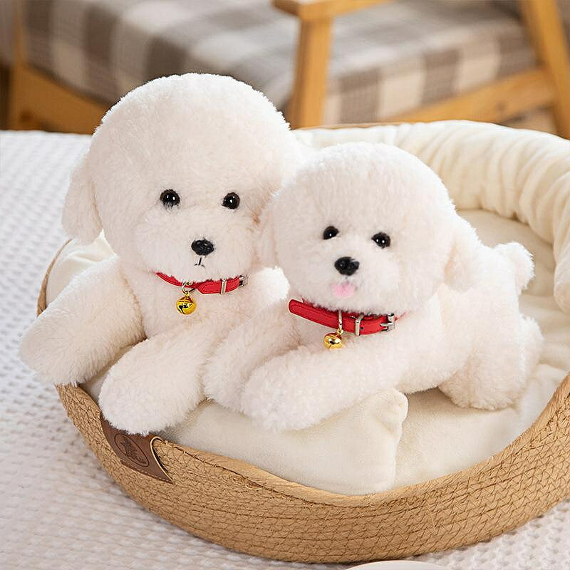 可愛比熊犬玩偶公仔模擬狗狗毛絨玩具抱枕女生 生日禮物 玩偶/生日/情人/聖誕禮物/毛絨娃娃/抱枕娃娃