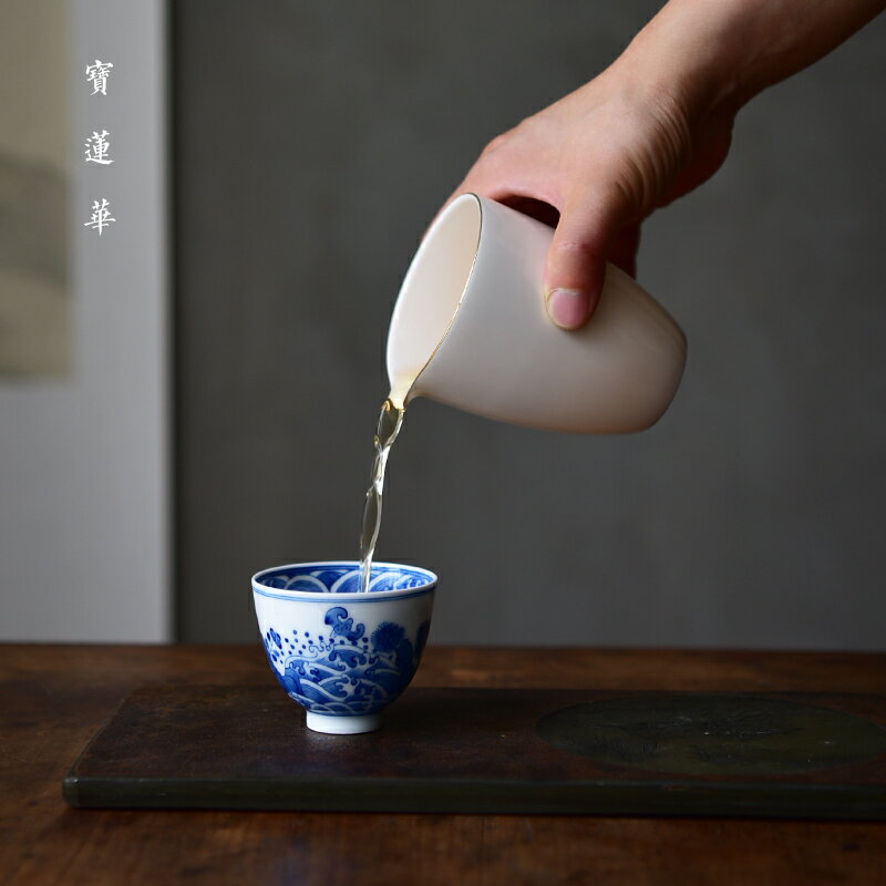甜白釉瓷公道杯 瓷公杯 甜白釉勻杯 瓷分茶器 瓷茶海陶瓷茶具瓷器 1