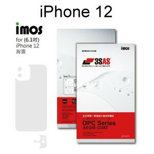 【iMos】3SAS系列保護貼 iPhone 12 (6.1吋) 背面 超潑水、防污、抗刮 含鏡頭貼