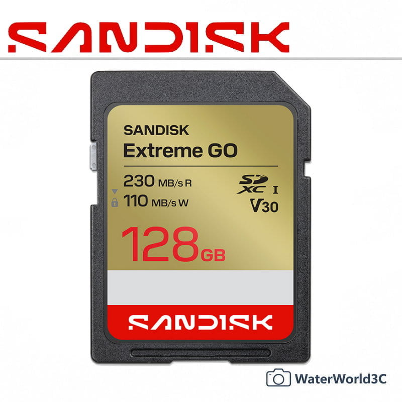 【中壢NOVA-水世界】SanDisk Extreme GO SDXC 128G【讀取230 寫入110】V30