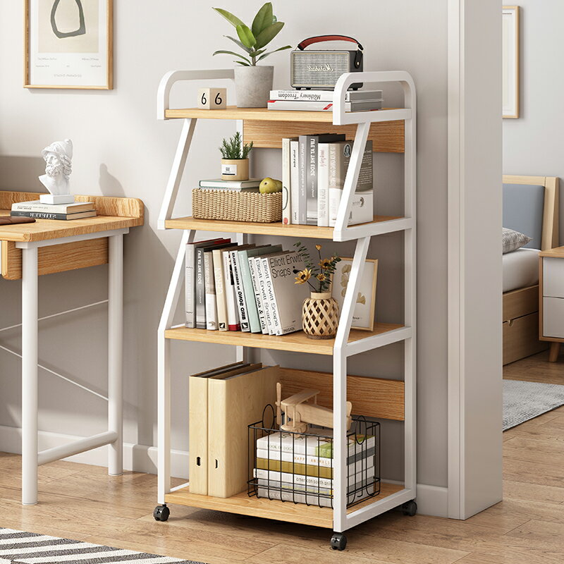 書架可移動帶輪小型儲物架臥室多層收納架辦公室打印機置物架落地