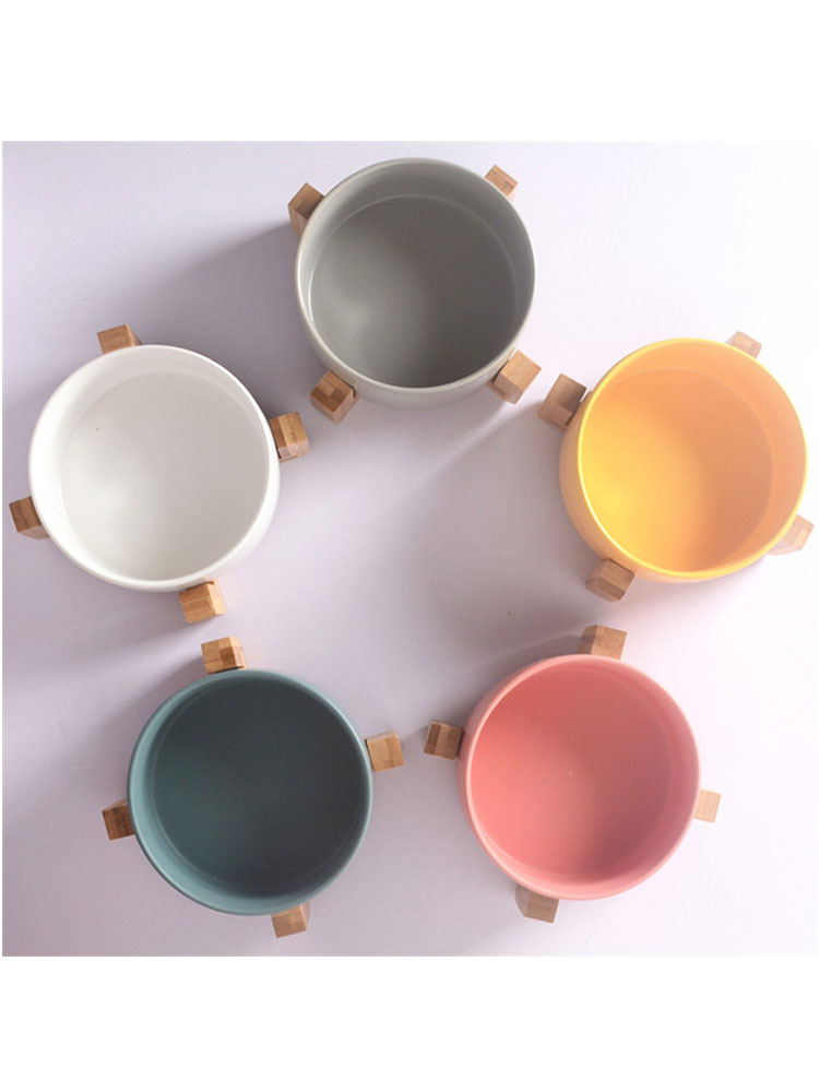 黑碗貓咪雙碗陶瓷 狗碗貓咪食盆 狗盆喝水 貓糧碗 寵物水碗 食碗防打翻【倪醬小鋪】