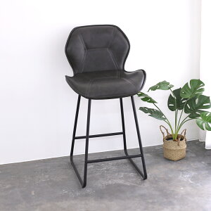黑蝴蝶中吧椅 一體成形椅面 車縫皮面 造型椅 工作椅 椅子 工業風格 簡約時尚｜宅貨