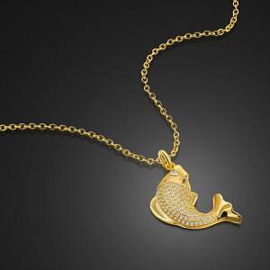 波西米亞民族風年年有魚吊墜項鏈S925純銀女款潮網紅仿黃金首飾品