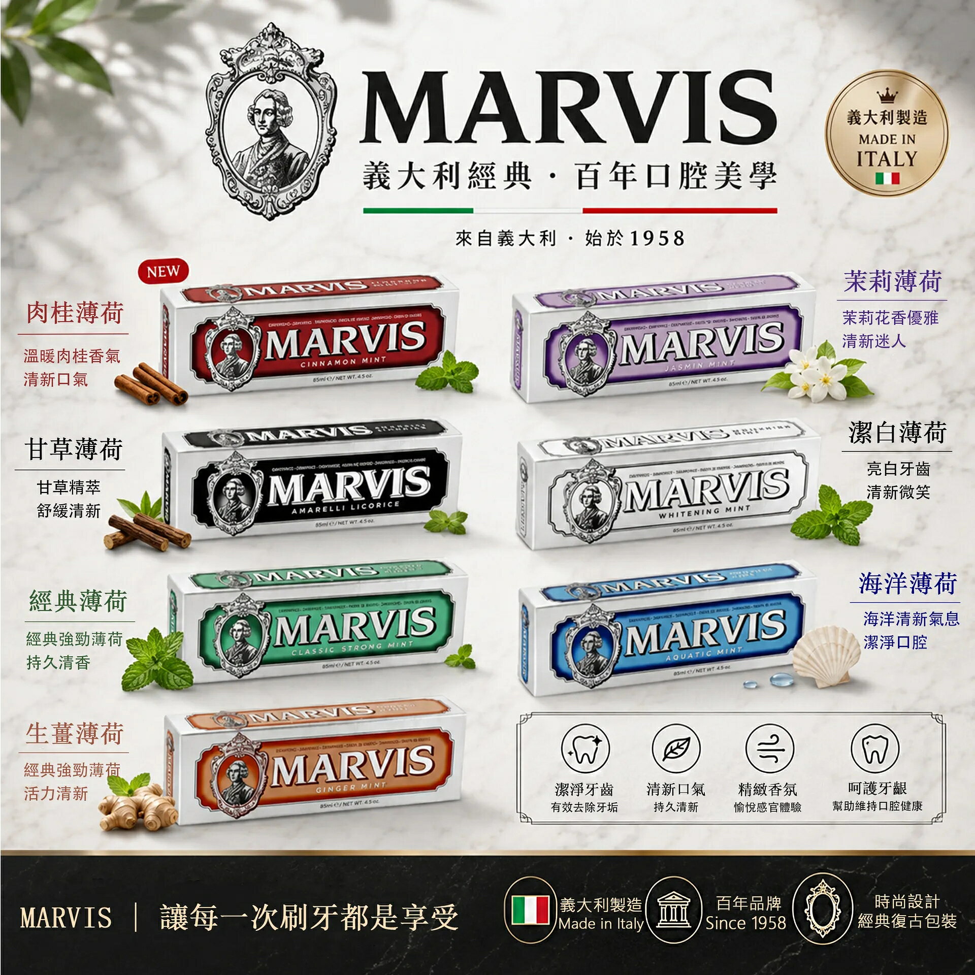 MARVIS 牙膏 義大利原裝 七種口味