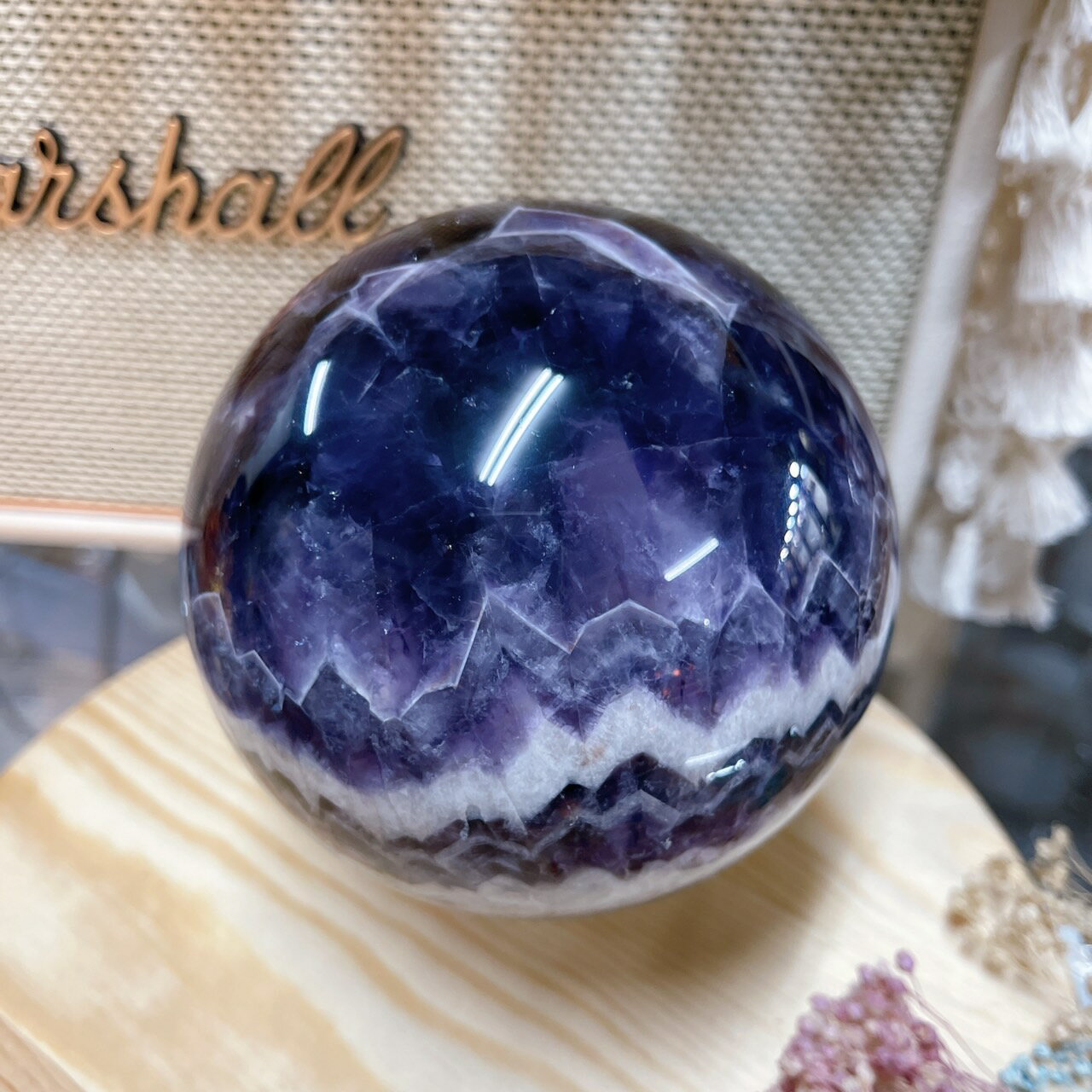 Sweet Heart 田芯精品❤️天然 大能量 虎牙紫水晶球🔮直徑10.3cm 正財 開智慧 貴人必備 NO.297 4