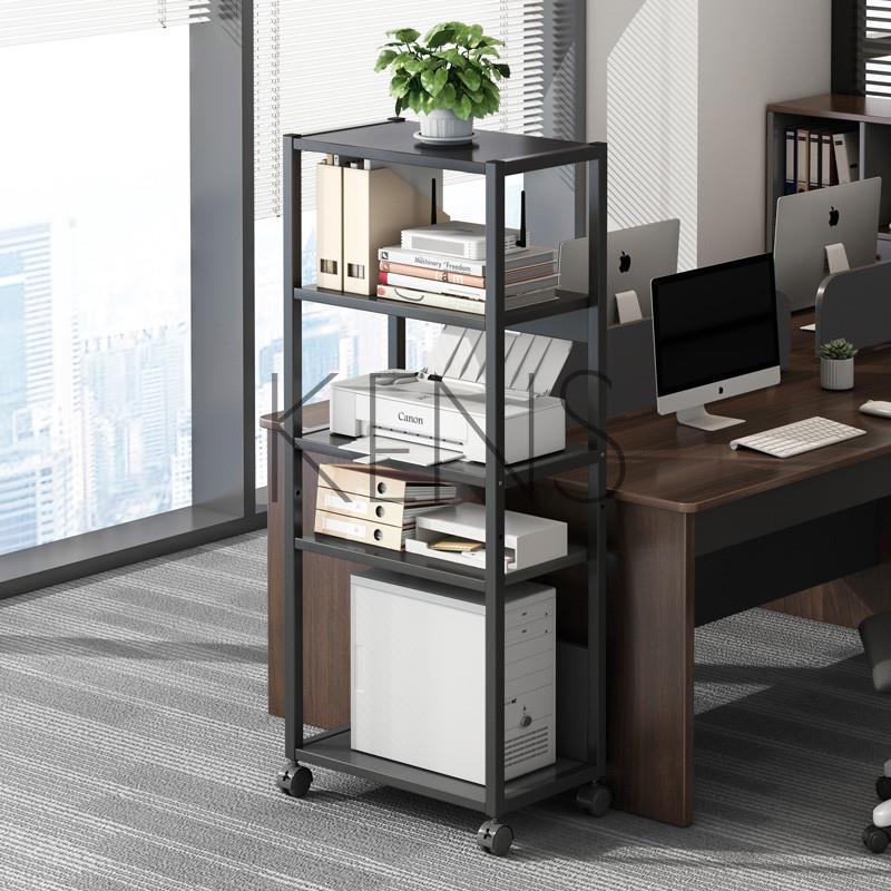 收納架 收納櫃 可移動書架辦公室打印機置物架多層收納帶輪臺式