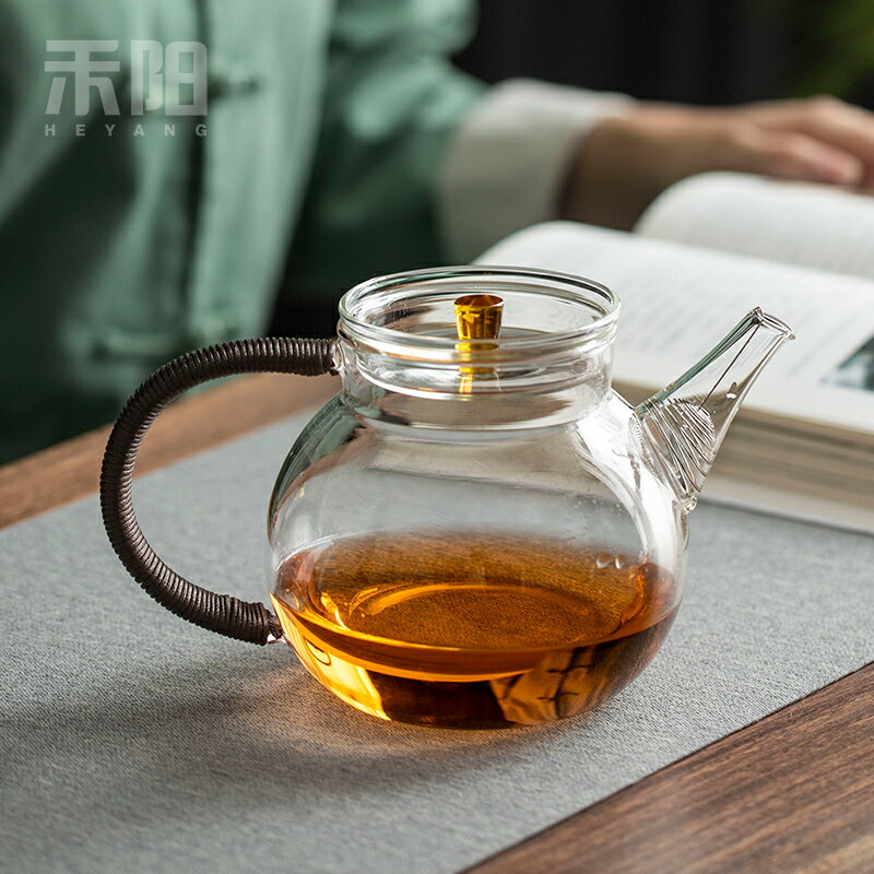 禾陽 耐熱玻璃煮茶壺家用耐高溫加厚過濾茶壺燒水壺電陶爐煮茶器