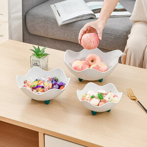 開發票 三件套簡約水果盤家用客廳零食糖果堅果瓜子干果水果創意塑料盤子