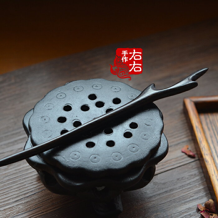 手工雕刻黑檀木發簪子復古典盤發新娘古風發飾頭飾花枝漢服配飾1入