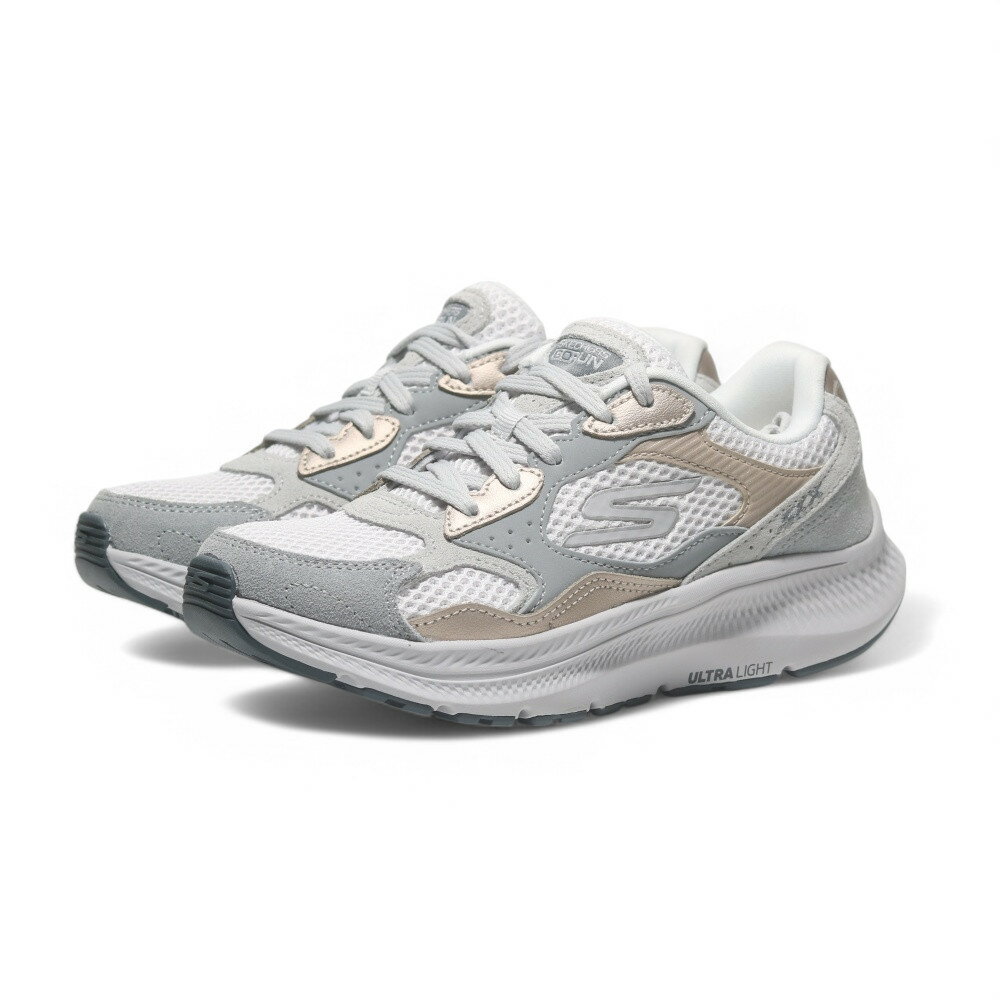 【滿千折百】SKECHERS 慢跑鞋 GO RUN CONSISTENT 2.0 灰白金 復古 女 128630LTGY